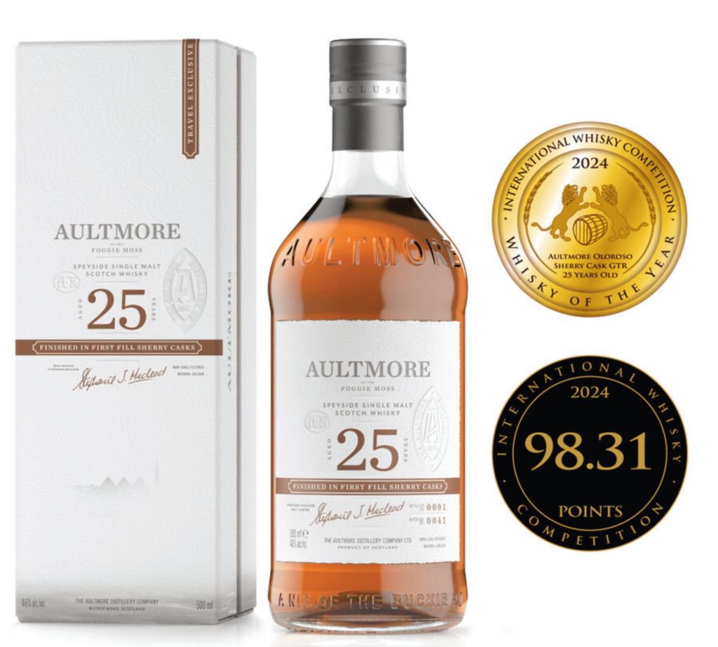 Golden Barrel Trophy for Whisky of the Year has been awarded to Bacardi for its exceptional AULTMORE® Oloroso Sherry Cask